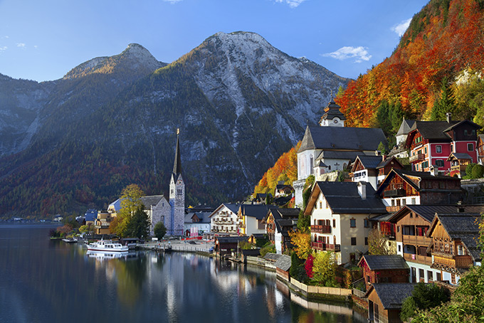 Осенний пейзаж в Гальштате, Австрия